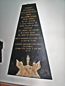 Epitaph Karl Anton Hyacinth von Gallean