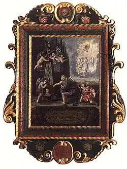 Hölzernes Epitaph der Anna Magdalena von Sparneck (1634–1685) in der Friedhofskirche Weidenberg