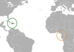 Lage von Haiti und Äquatorialguinea