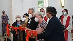 Bischof Dr. Stäblein und u. a. jüdischer und muslimischer Gemeindevertreter