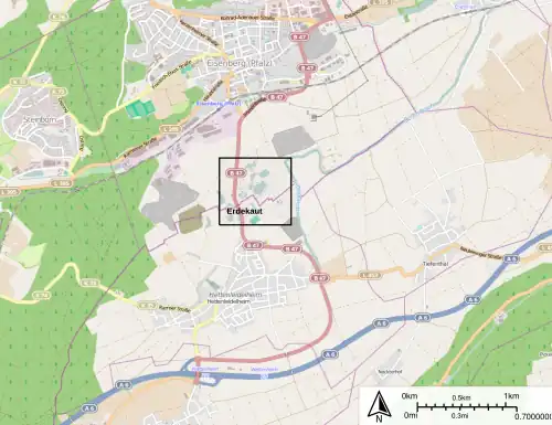 Lage der Erdekaut