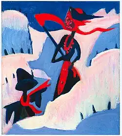 Ernst Ludwig Kirchner: Hexe und Vogelscheuche im Schnee (1932)