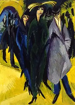 Ernst Ludwig Kirchner (1880–1938): Frauen auf der Straße, 1915, Öl auf Leinwand, 126 × 90 cm, Von der Heydt-Museum Wuppertal.