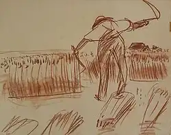 Schnitter, Rötelzeichnung, 1931