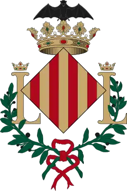 Zwei Ls als Schildhalter stehen für die doppelte Loyalität (Valencia, Spanien)