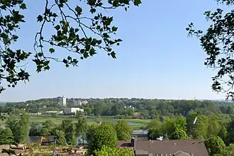 Essen-Überruhr-Hinsel über dem Ruhrtal, Blick vom Stadtgarten Steele