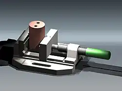 Gerenderte 3D-Zeichnung eines Schraubstocks