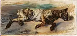 Eugène Delacroix: Chien mort, um&nbsp;1830, heute: Princeton University Art Museum, Princeton