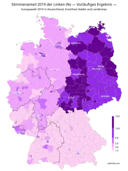 Stimmenanteil (%) 2019 – DIE LINKE