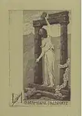 Jugendstil-Exlibris für Eugen und Helene Ollendorff in Breslau (Radierung von Helma Fischer-Oels, 1.&nbsp;Hälfte des 20.&nbsp;Jahrhunderts)