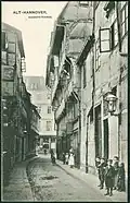 Blick durch die Kaiserstraße zur Knochenhauerstraße, um 1907; Ansichtskarte Nr. 806, Friedrich Astholz junior