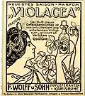 Werbung für das Parfüm Violacea, 1900