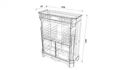 Eine technische Zeichnung einer Riesener-Sekretär in der Wallace Collection.