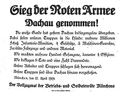 Flugblatt der Roten Armee der Münchner Räterepublik vom 17. April 1919