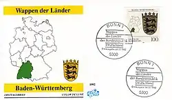 Ersttagsbrief Baden-Württemberg mit Bonner Stempel