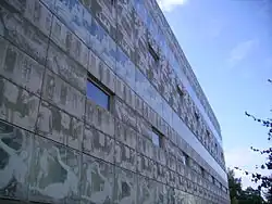 Fotobeton-Fassade der Bibliothek der Fachhochschule Eberswalde, Herzog & de Meuron