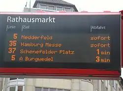 FIMS-Anzeigetafel in Hamburg