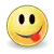 Zunge herausstreckendes Smiley, als Emoticon :P