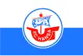 Flagge des F.C. Hansa mit Vereinslogo