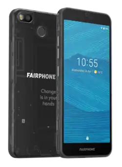 Das Vorder- und Hinterseite des Fairphone&nbsp;3