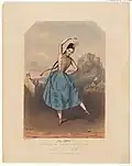 Fanny Elssler tanzt die Cracovienne im Ballett La bohémienne (The Gipsy), 1839