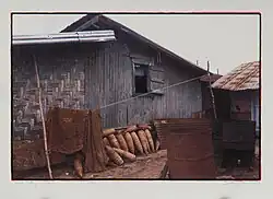 „Fanti Village, Liberia“, Rastersiebdruck von Detlef Hansen, 1987