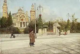 Vor der «Neuen Tonhalle», Gemälde von Fausto Giusto