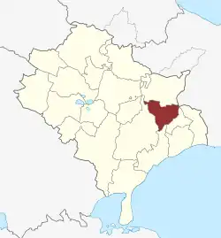 Lage des Alslev Sogn in der Faxe Kommune