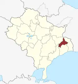 Lage des Spjellerup Sogn in der Faxe Kommune