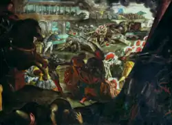 Tintoretto, Federico II. Gonzaga difende Pavia, 1578–1580, München, Alte Pinakothek. Im Hintergrund sieht man den Ponte Coperto.