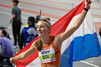 Femke Bol bei den Hallenweltmeisterschaften 2024 in Glasgow