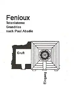 Totenlaterne, Schnitt nach Paul Abadie und Grundriss