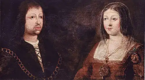 Ferdinand von Aragón und Isabella von Kastilien, Gemälde aus dem 15. Jhdt.