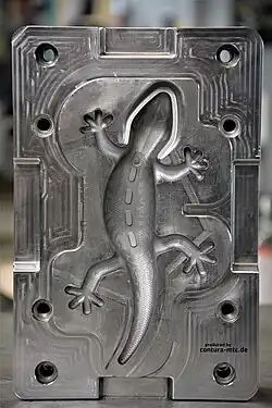 Spritzgusswerkzeug (konturfolgende Temperierung ist hier nicht zu sehen)