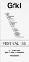 Festival 1985. Programmheft