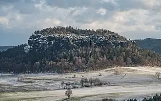 Blick von der Festung Königstein zum Pfaffenstein