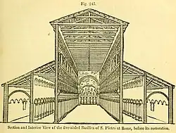 Alt-St. Peter im Vatikan mit drei verschiedenen Schiffshöhen