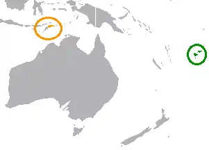 Lage von Fidschi und Osttimor