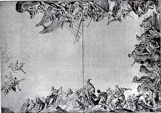 Deckenfresco „Die vier Kontinente“, rechte Hälfte