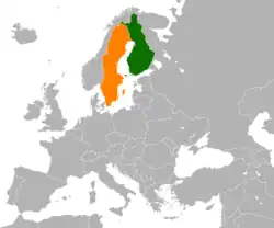 Lage von Finnland und Schweden