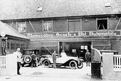 Gebäude von Motorräder Graefe & Abt Automobile, ca. 1920