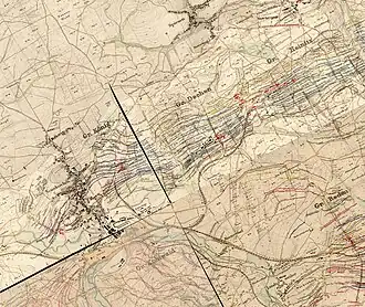 Flözkarte um Heinitz, erstellt von Moritz Kliver (1822–1893)