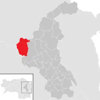 Lage der Gemeinde Fladnitz an der Teichalm im Bezirk Weiz (anklickbare Karte)