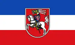 Hissflagge mit aufgelegtem Wappen