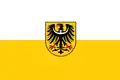 Flagge Niederschlesiens mit aufgelegtem schlesischen Adler