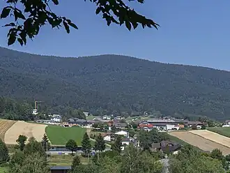 Blick über Freundorf auf den Fleischhackerberg