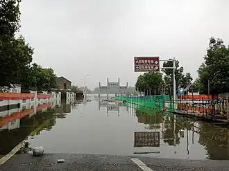Überflutete Straßen in Tongling, 14. Juli 2020