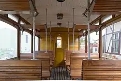 Innenraum des Florianerbahn-Beiwagens EP3 (1913)