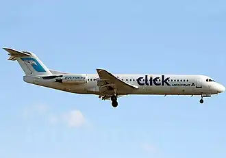 Fokker 100 der MexicanaClick