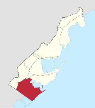 Lage von Fontvieille im Fürstentum Monaco